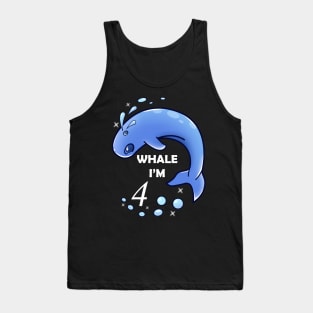 Whale I'm 4 Years Old Birthday Tank Top